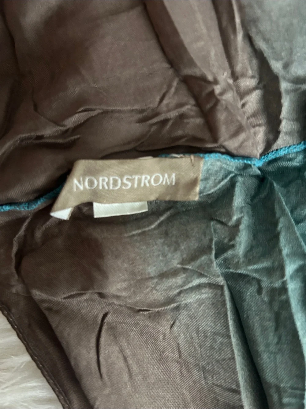 Nordstrom Multi-Tone Crinkle Infinity Scarf - Teal, Forest Green & Earthy Brown